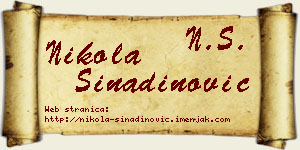 Nikola Sinadinović vizit kartica